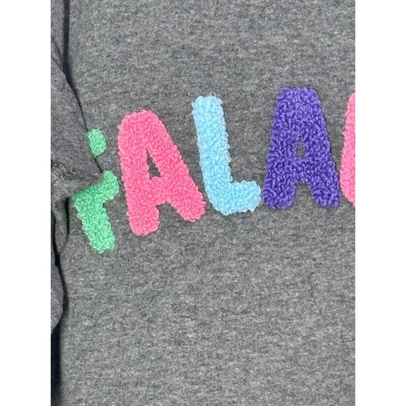 Jessica Simpson girls 4T Christmas sweatshirt ruffle sleeves FALALALA gray pink - Picture 3 of 5